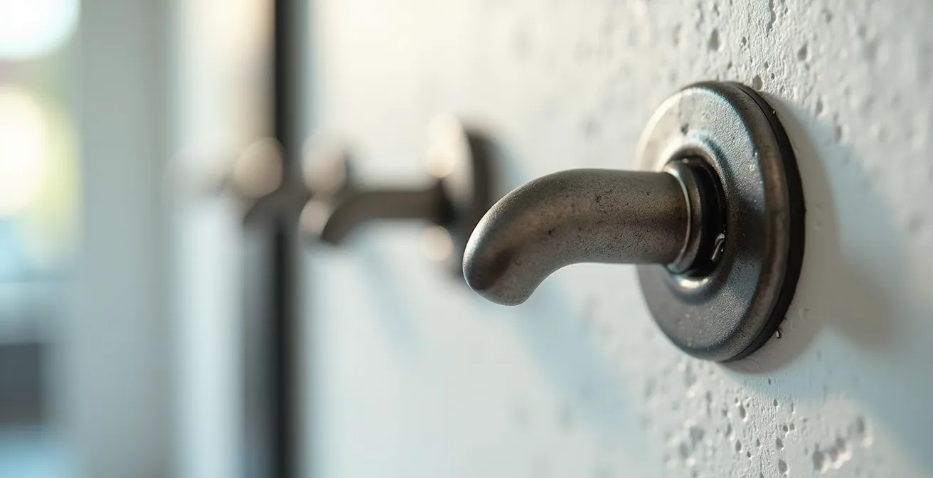 Crochets de vélo fixés au mur pour suspendre des chaises dans un intérieur parisien