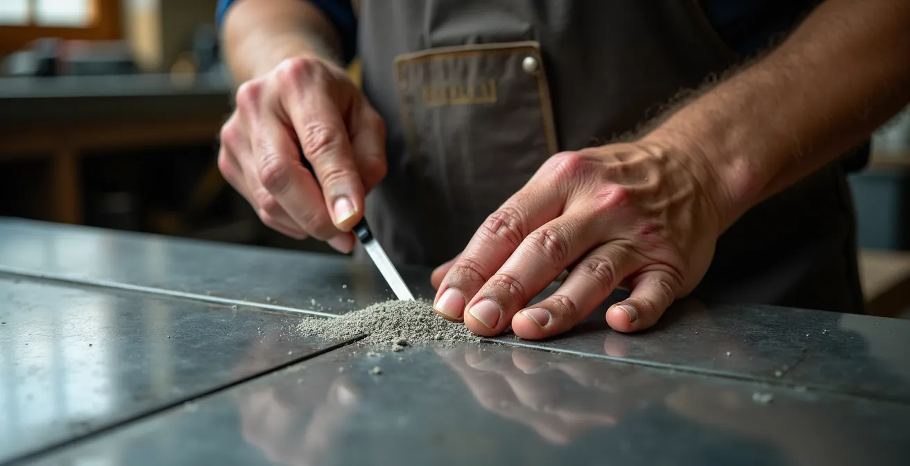 Démonstration de la technique de polissage du métal avec différents grades de laine