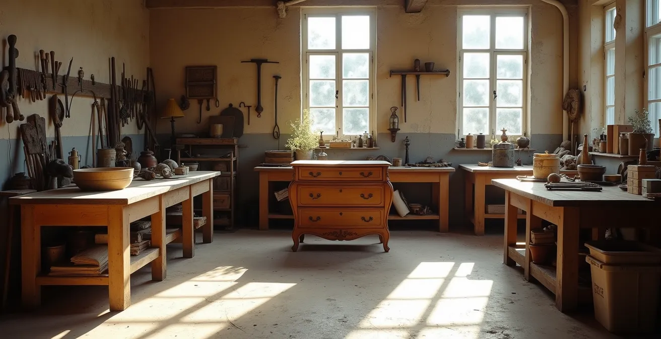 Traitement professionnel d'un meuble ancien contre les insectes xylophages